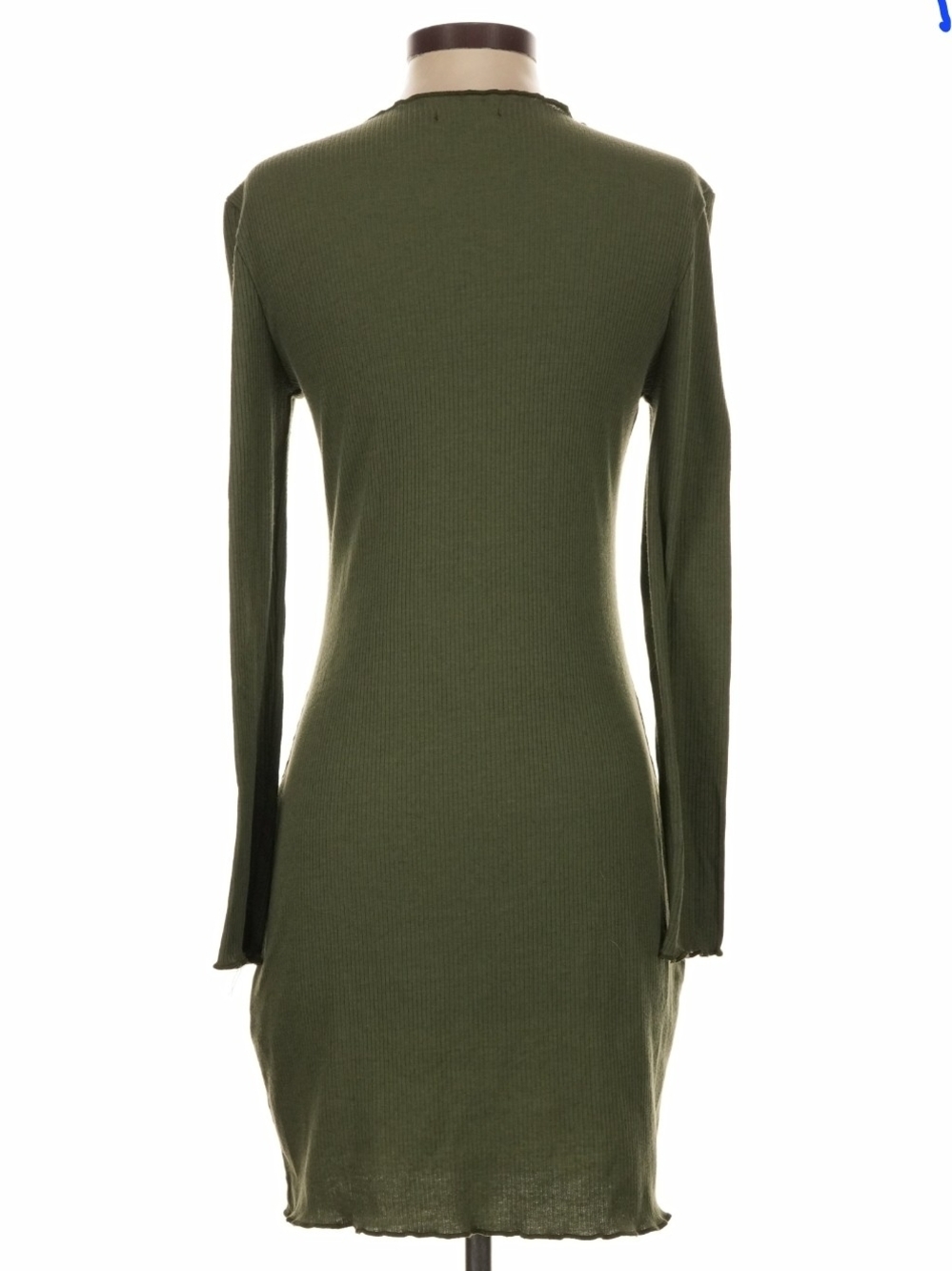 Cotton On Olive Ribbed Long Sleeve Maxi Dress